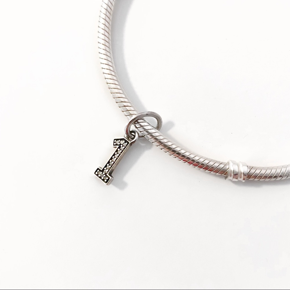Pandora Number 1 Cubic Zirconium Dangle Charm